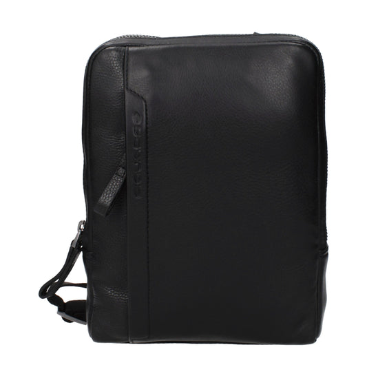 Sac bandoulière en cuir noir Piquadro