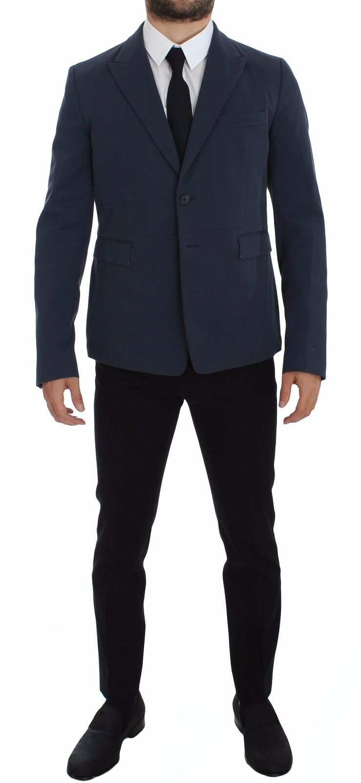 Dolce &amp; Gabbana Blazer décontracté en coton stretch bleu