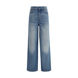 Chloé High-Rise Wide-Leg Jeans in Blue Cotton Denim