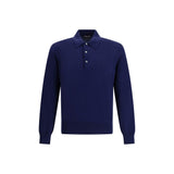 Polo bleu en coton Tom Ford
