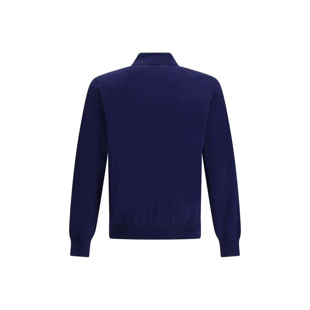 Polo bleu en coton Tom Ford