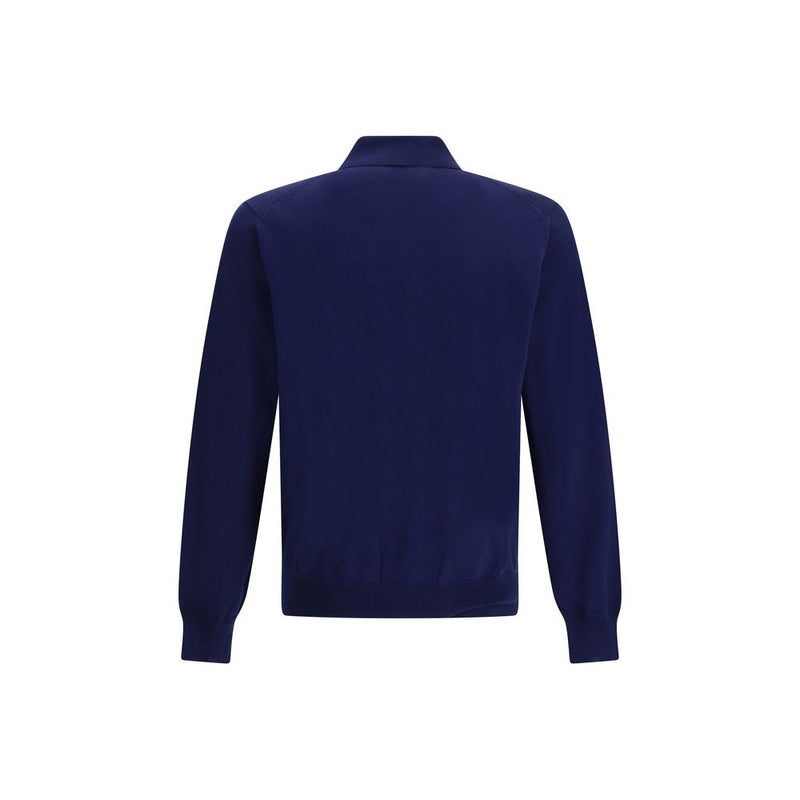 Polo bleu en coton Tom Ford