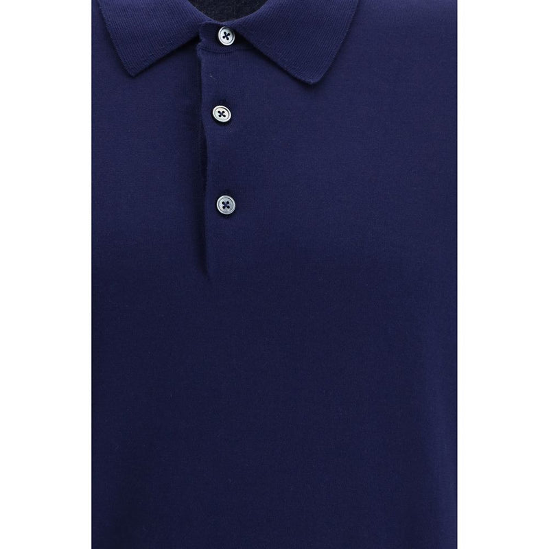 Polo bleu en coton Tom Ford