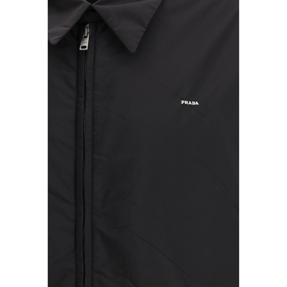 Veste longue Prada en polyamide recyclé noir