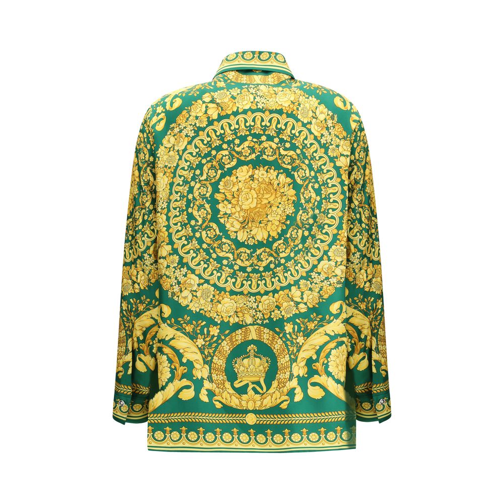 Chemise en Soie Verte Versace - Mode de Luxe pour Femmes
