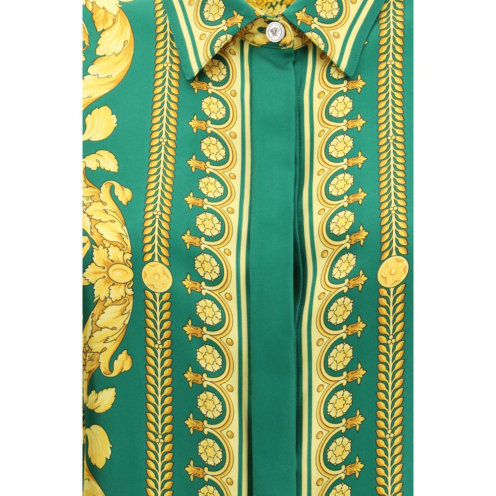 Chemise en Soie Verte Versace - Mode de Luxe pour Femmes