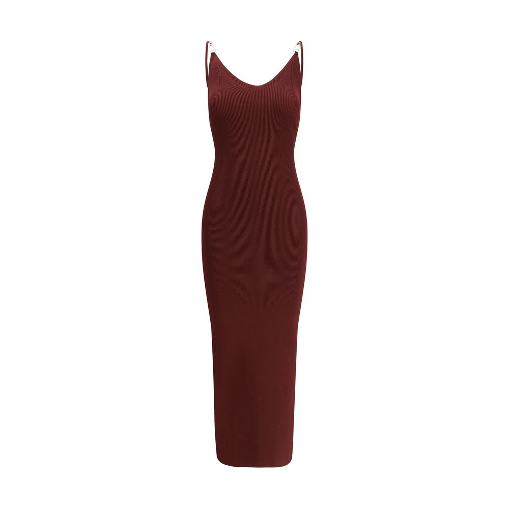 Robe Midi Slip Safety Pin Versace - Bordeaux