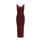 Robe Midi Slip Safety Pin Versace - Bordeaux