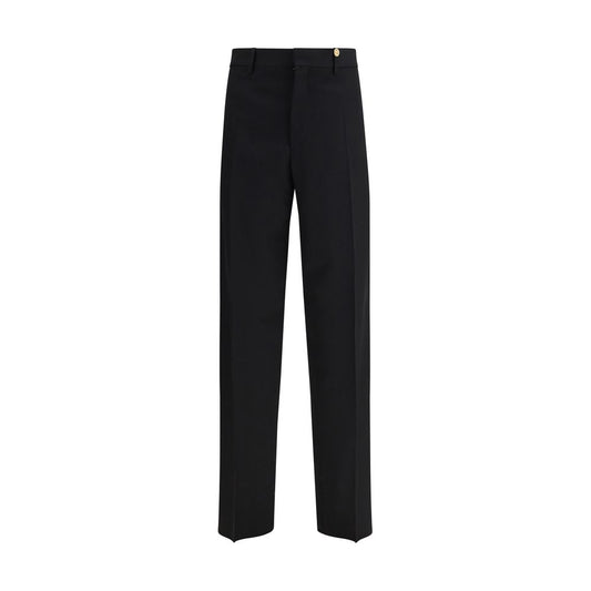 Pantalon habillé Versace en laine polaire noire