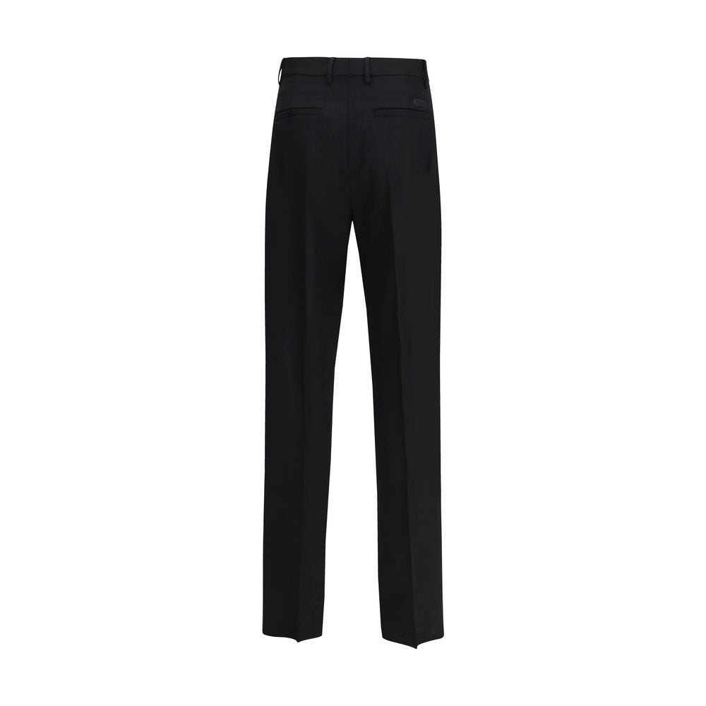 Pantalon habillé Versace en laine polaire noire