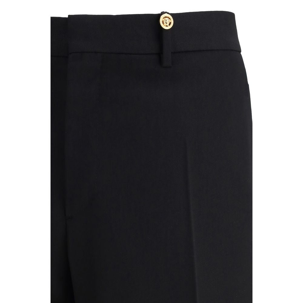 Pantalon habillé Versace en laine polaire noire