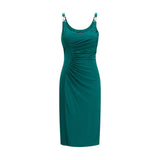 Versace Green Viscose Casual Dress - Midi Jersey Elegance
