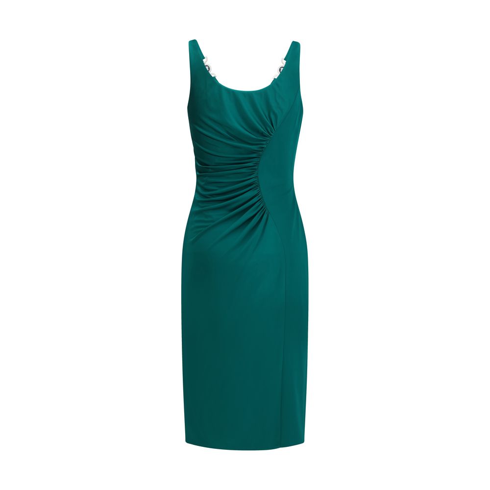 Versace Green Viscose Casual Dress - Midi Jersey Elegance