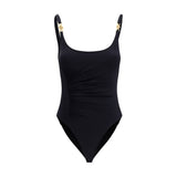 Versace Black Medusa ’95 Gathered One-Piece Swimsuit