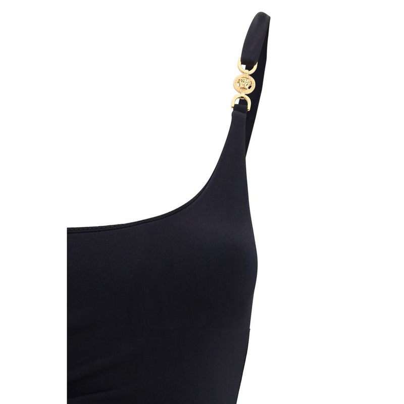 Versace Black Medusa ’95 Gathered One-Piece Swimsuit