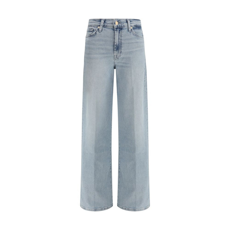 7FOR Lotta Light Blue Cotton Wide-Leg Jeans for Women