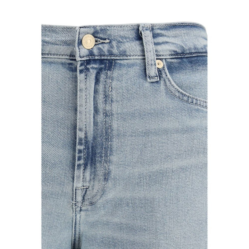 7FOR Lotta Light Blue Cotton Wide-Leg Jeans for Women