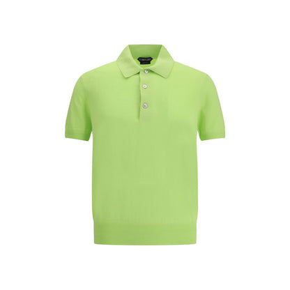 Polo vert en coton Tom Ford