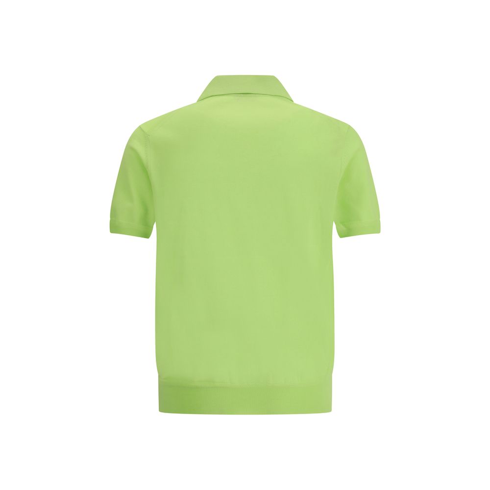 Polo vert en coton Tom Ford