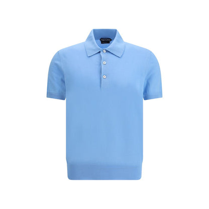 Polo en coton bleu clair Tom Ford