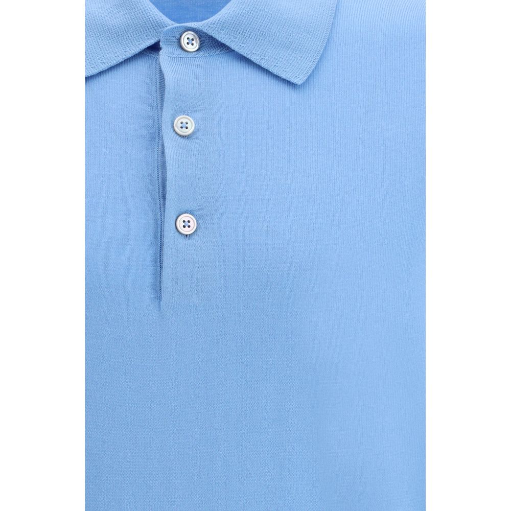 Polo en coton bleu clair Tom Ford