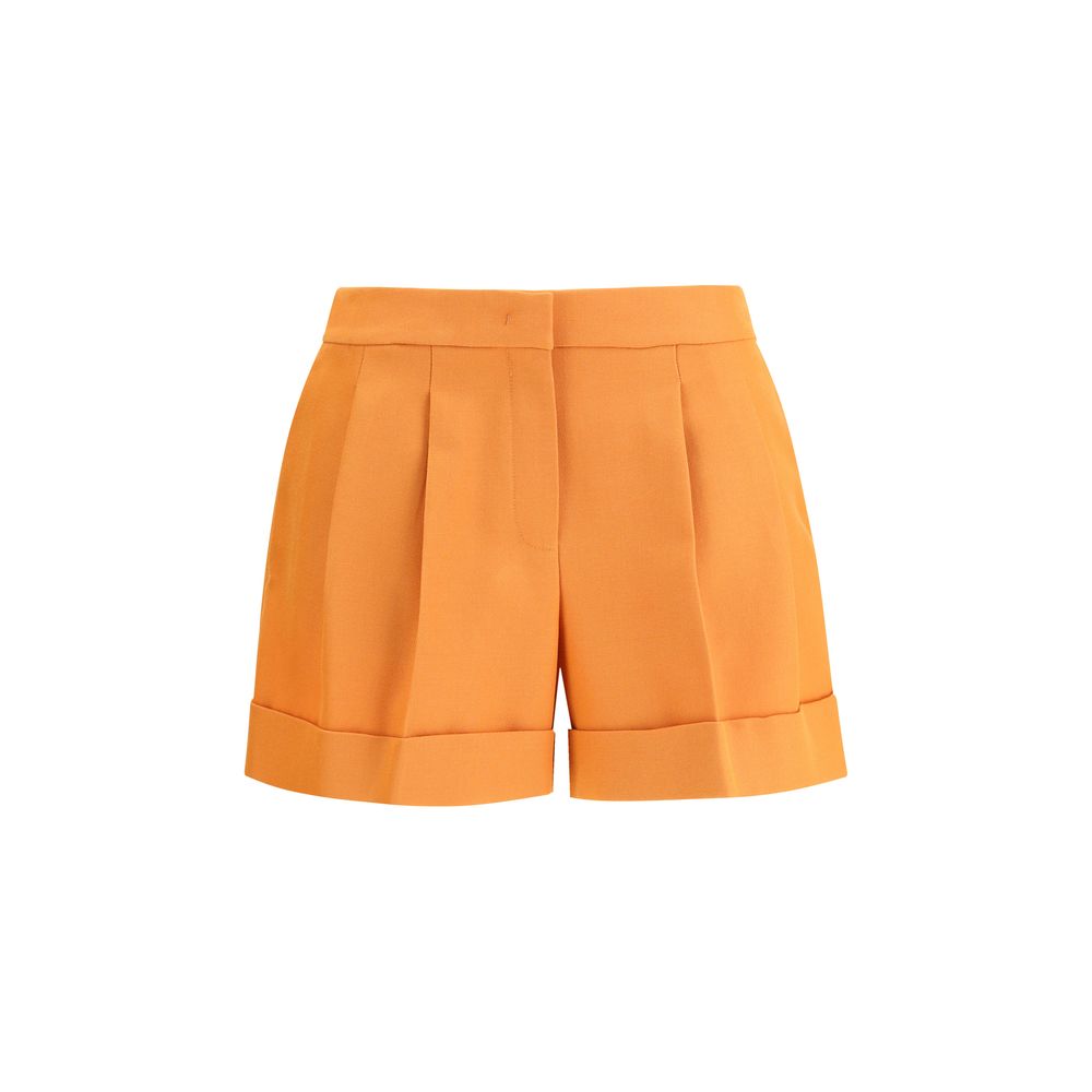 Fendi Grain de Poudre Wool Bermuda Shorts - Orange