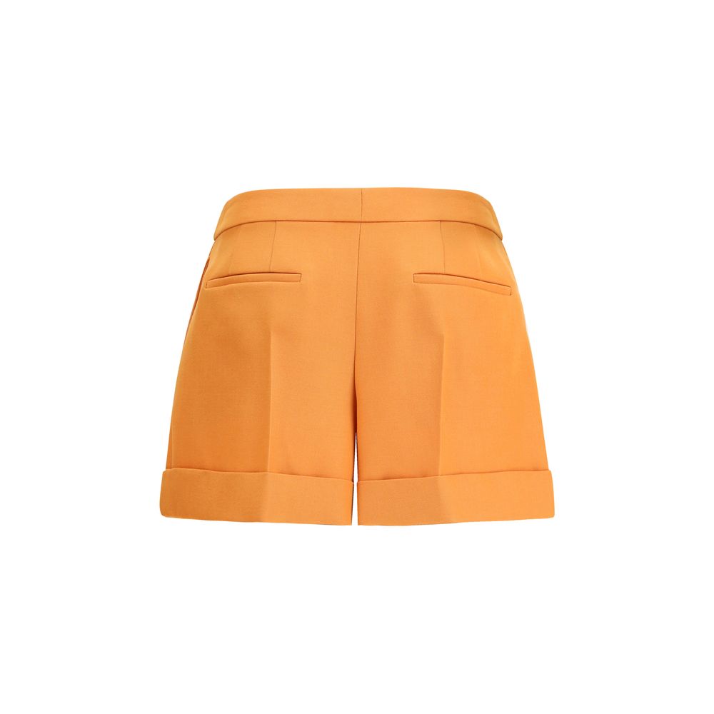 Fendi Grain de Poudre Wool Bermuda Shorts - Orange
