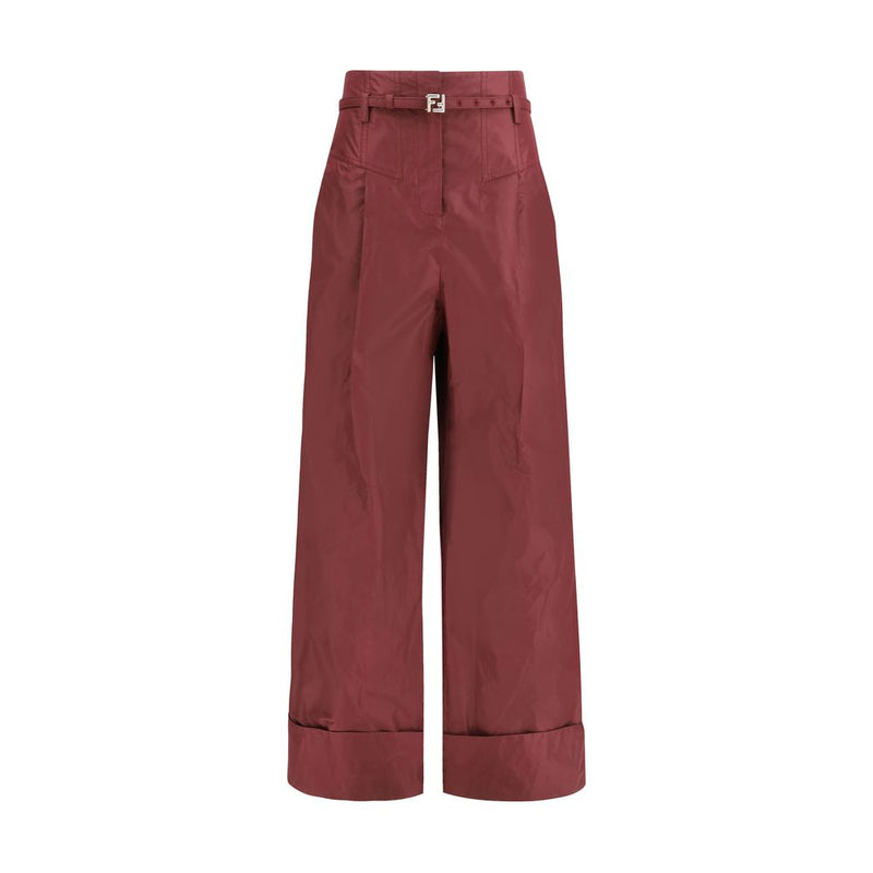 Fendi Bordeaux Silk Dress Pants - Élégants Pantalons en Taffetas
