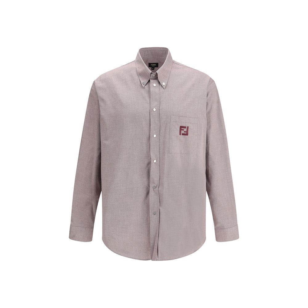 Chemise en coton bordeaux Fendi