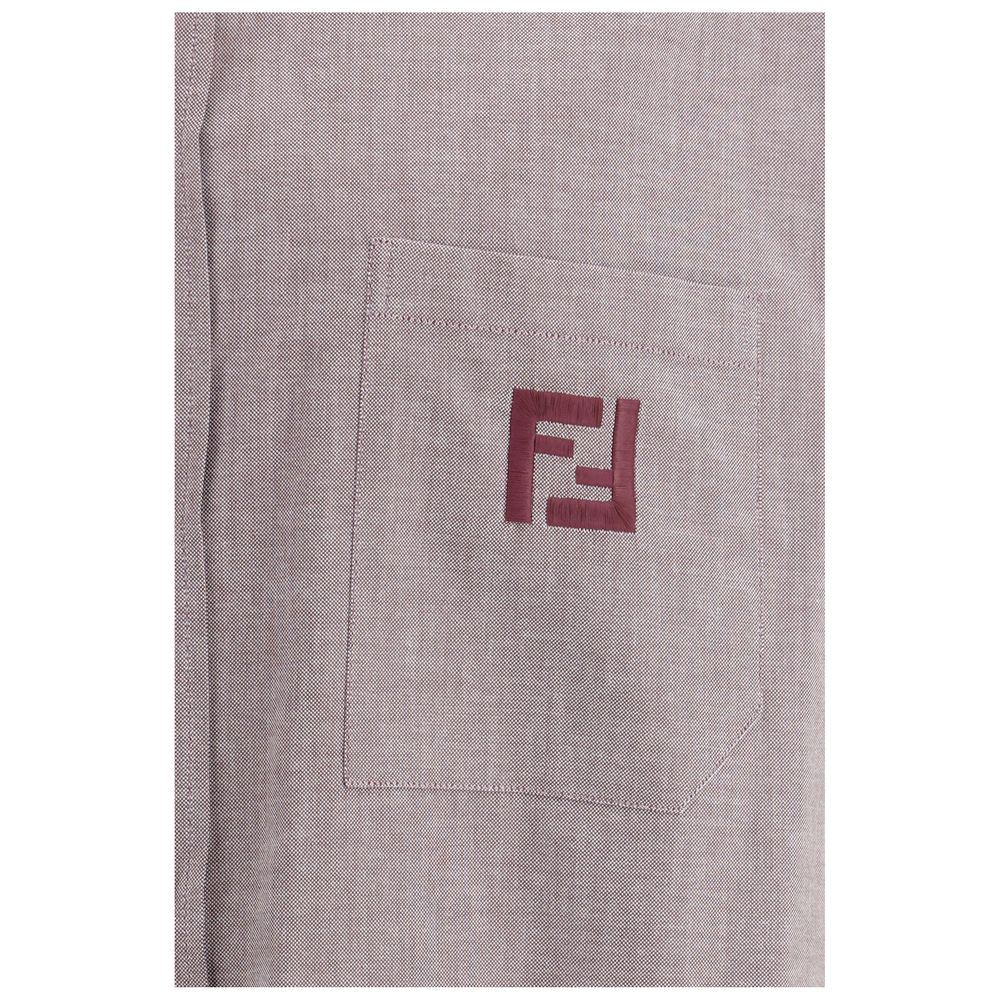 Chemise en coton bordeaux Fendi