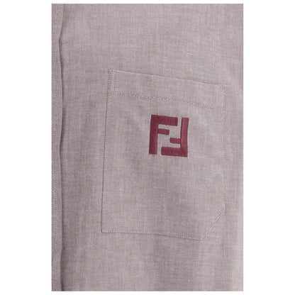 Chemise en coton bordeaux Fendi