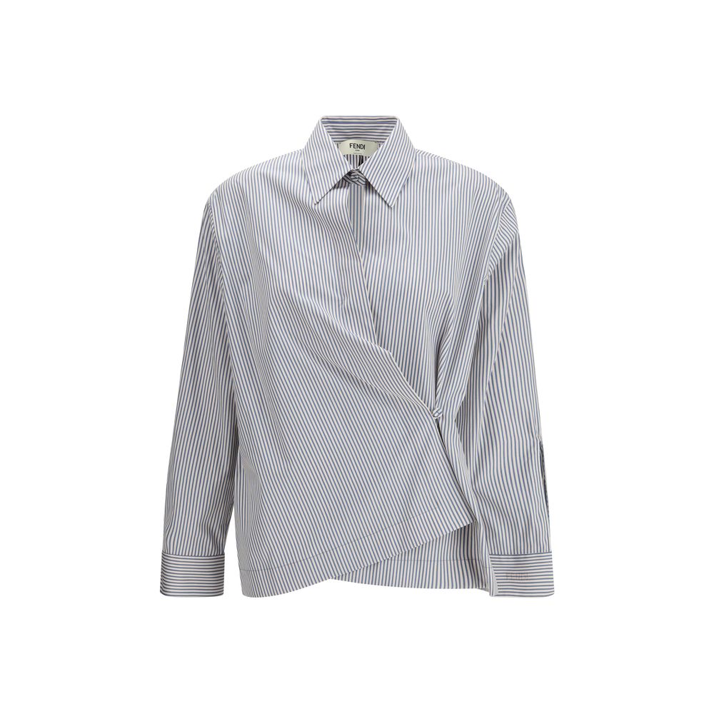 Fendi Multicolor Cotton Pattern Shirt - Elegant Draped Design