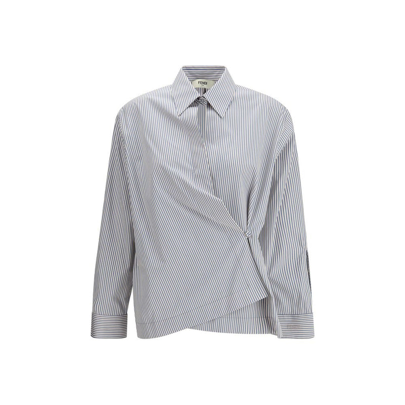 Fendi Multicolor Cotton Pattern Shirt - Elegant Draped Design
