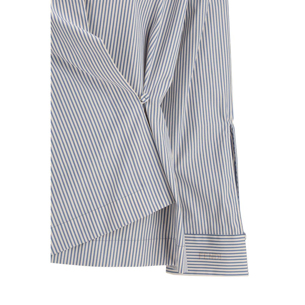 Fendi Multicolor Cotton Pattern Shirt - Elegant Draped Design