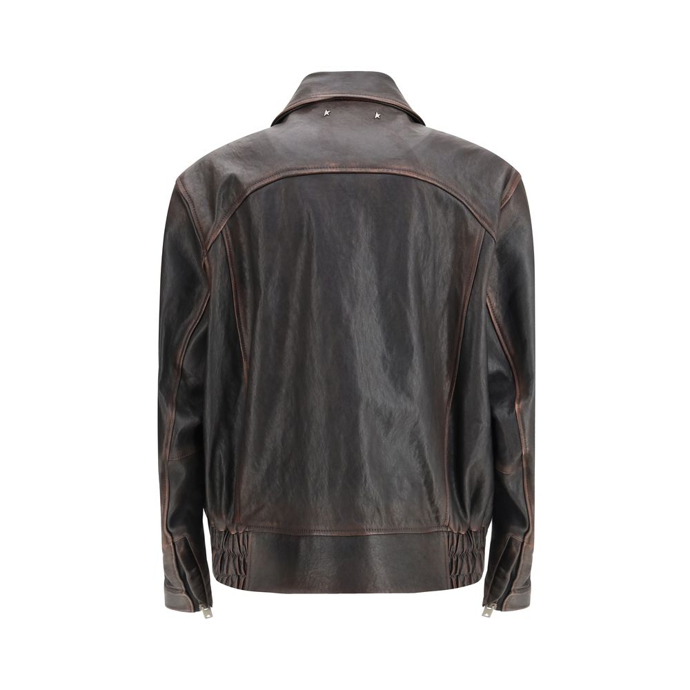 Golden Goose Brown Goatskin Bomber Jacket
