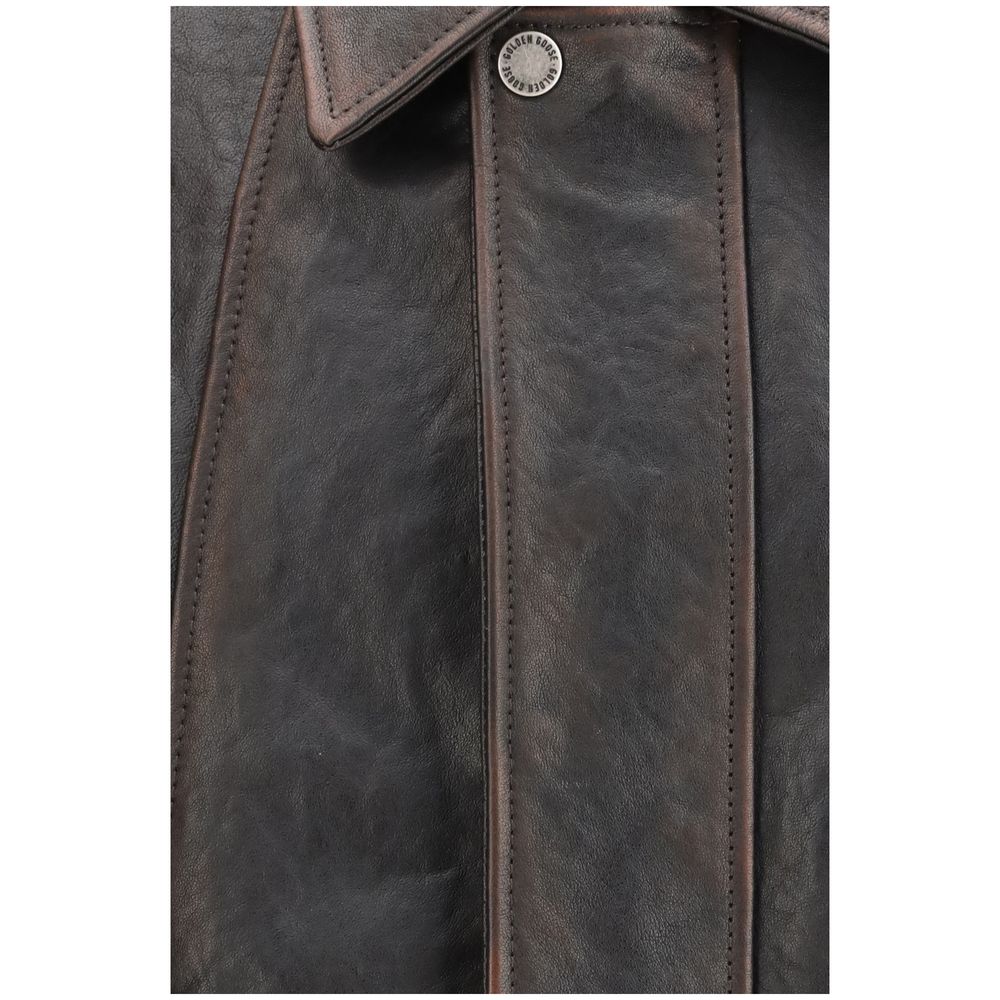 Golden Goose Brown Goatskin Bomber Jacket