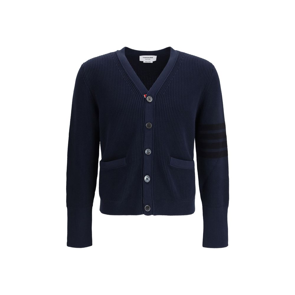 Thom Browne Blue Cotton Cardigan - Élégance et Confort