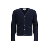 Thom Browne Blue Cotton Cardigan - Élégance et Confort