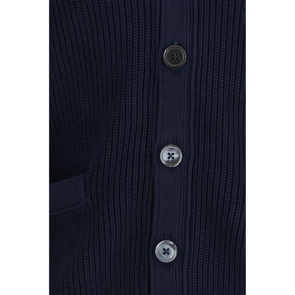 Thom Browne Blue Cotton Cardigan - Élégance et Confort