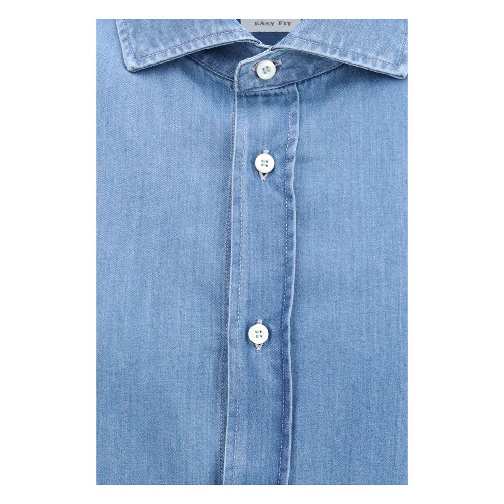 Brunello Cucinelli Blue Denim Shirt for Men