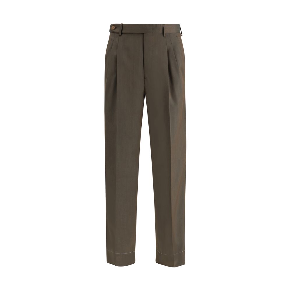 Brioni Bicolor Fleece Wool Casual Pants - Élégance Moderne