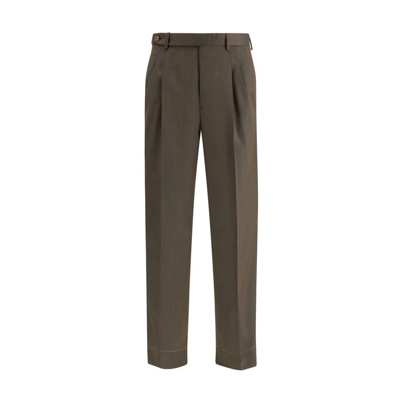 Brioni tweekleurige fleecewol casual broek