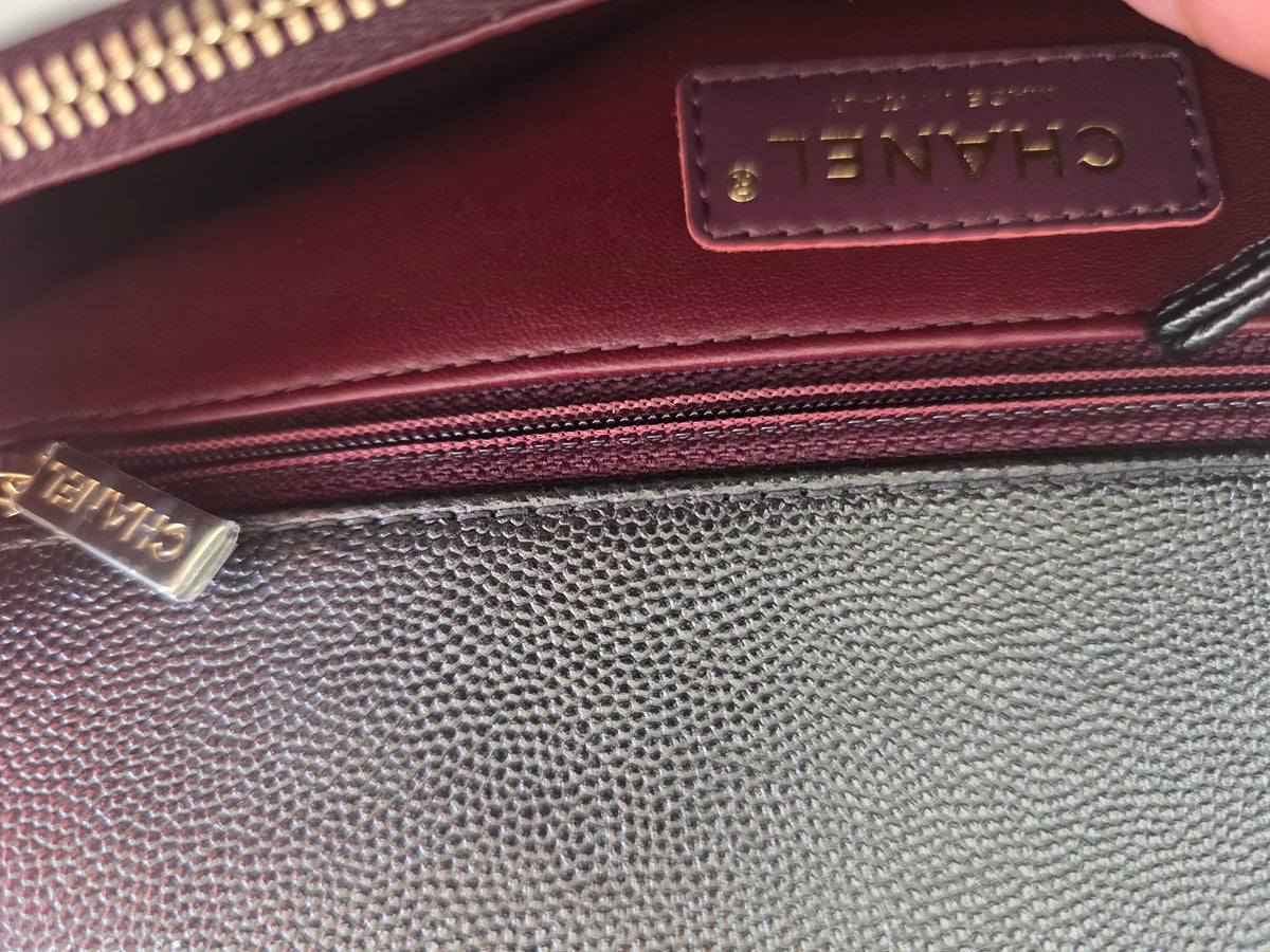 Chanel Handle Handle Handle Bag in black quilted grained leather