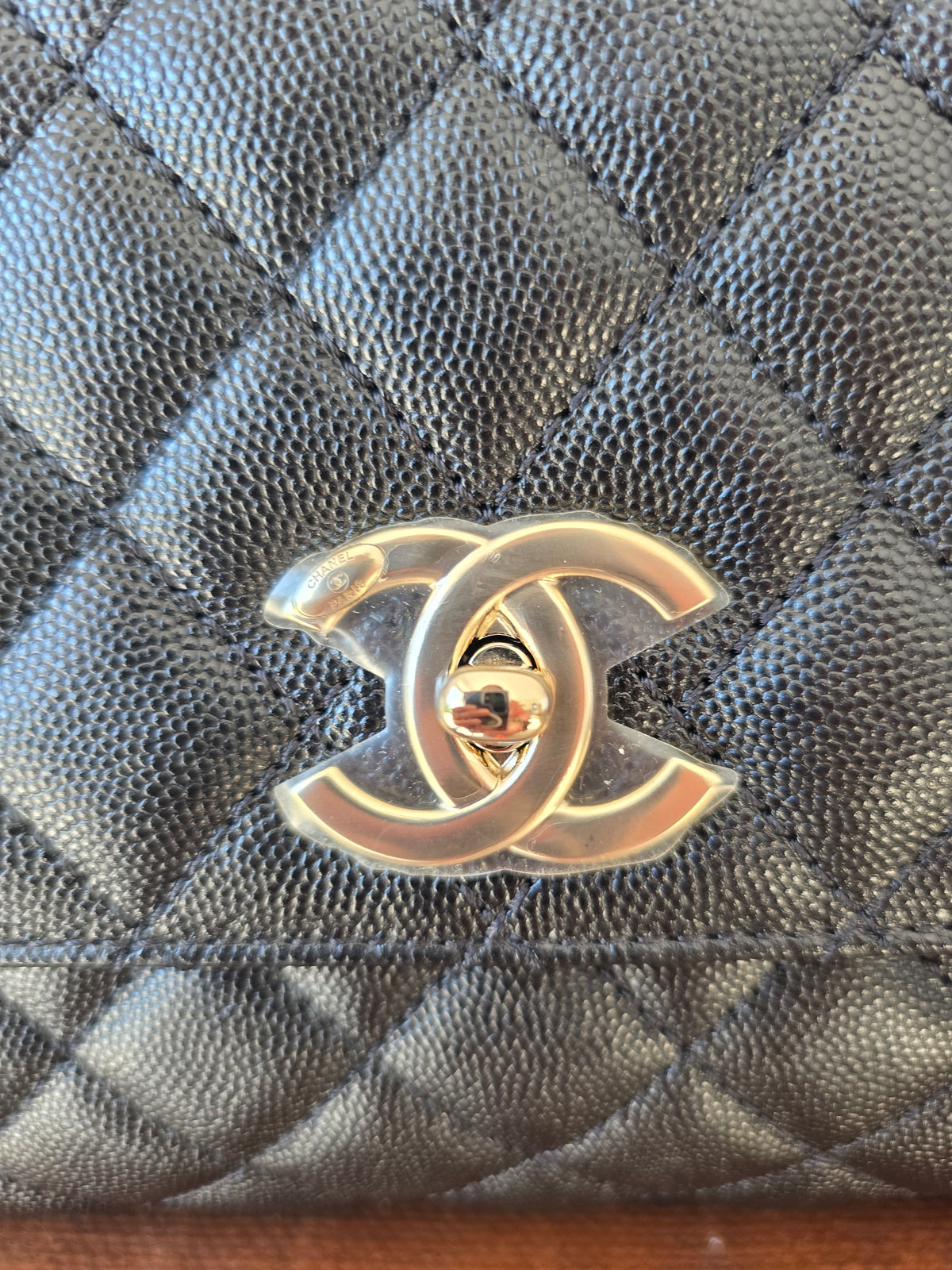 Chanel Handle Handle Handle Bag in black quilted grained leather